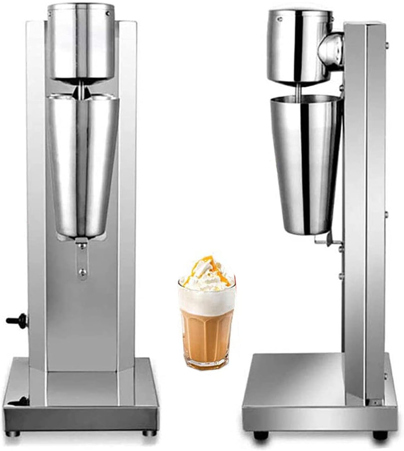 Electric Milkshake Maker Machine Stainless Steel Drink Mixer Smoothie Milk Ice Cream Blender with 800Ml Cup And 2 Speed Adjustable for Commercial Home