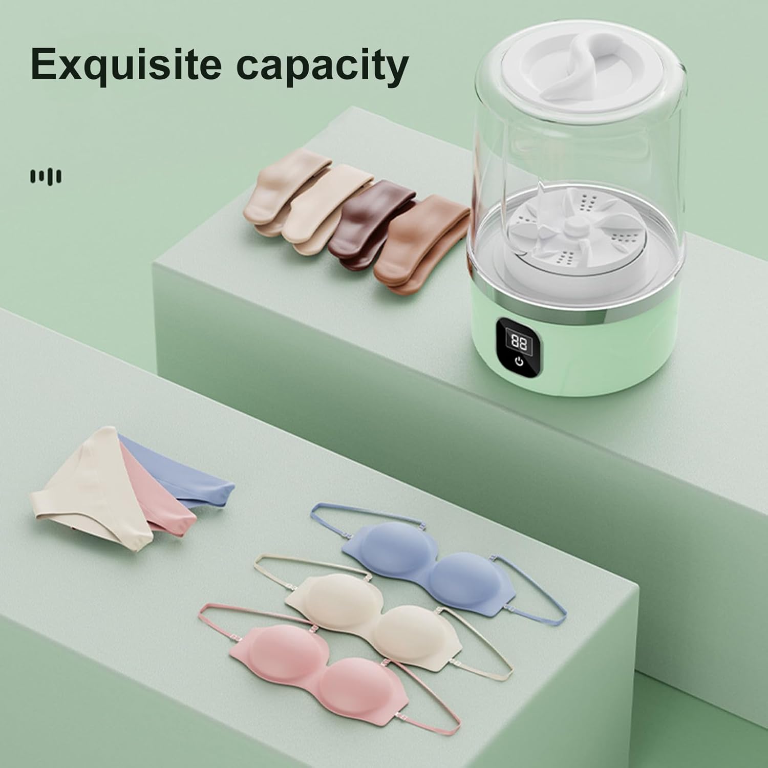 Underwear Washing Machine Portable Small Washer Compact Deep Cleans Underwear Baby Clothes Lightweight For Apartment Dorm Hotel Travel Camping