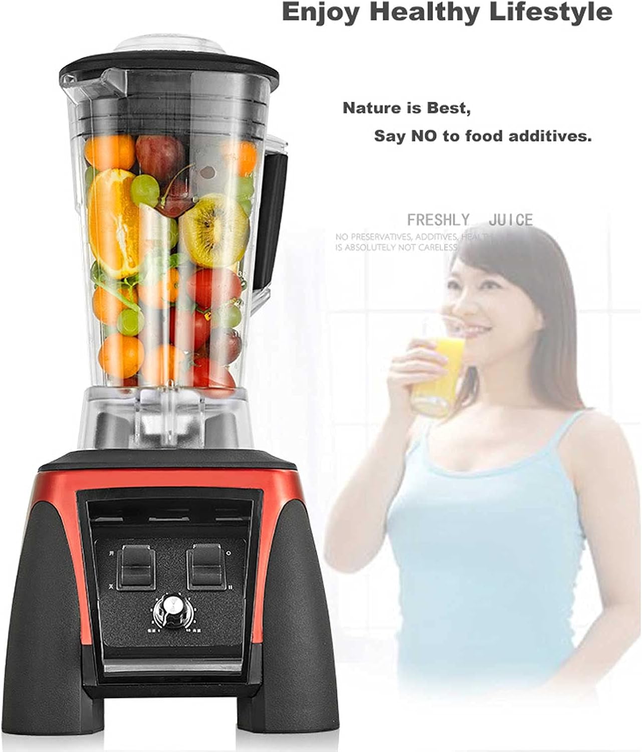 Compact Blenders for Kitchen Portable Multi-Function Smoothie Blender 2000 Ml Large Capacity Juice Personal Blender with Stainless Steel Blade Very Suitable for Healthy Juices and Smoothies