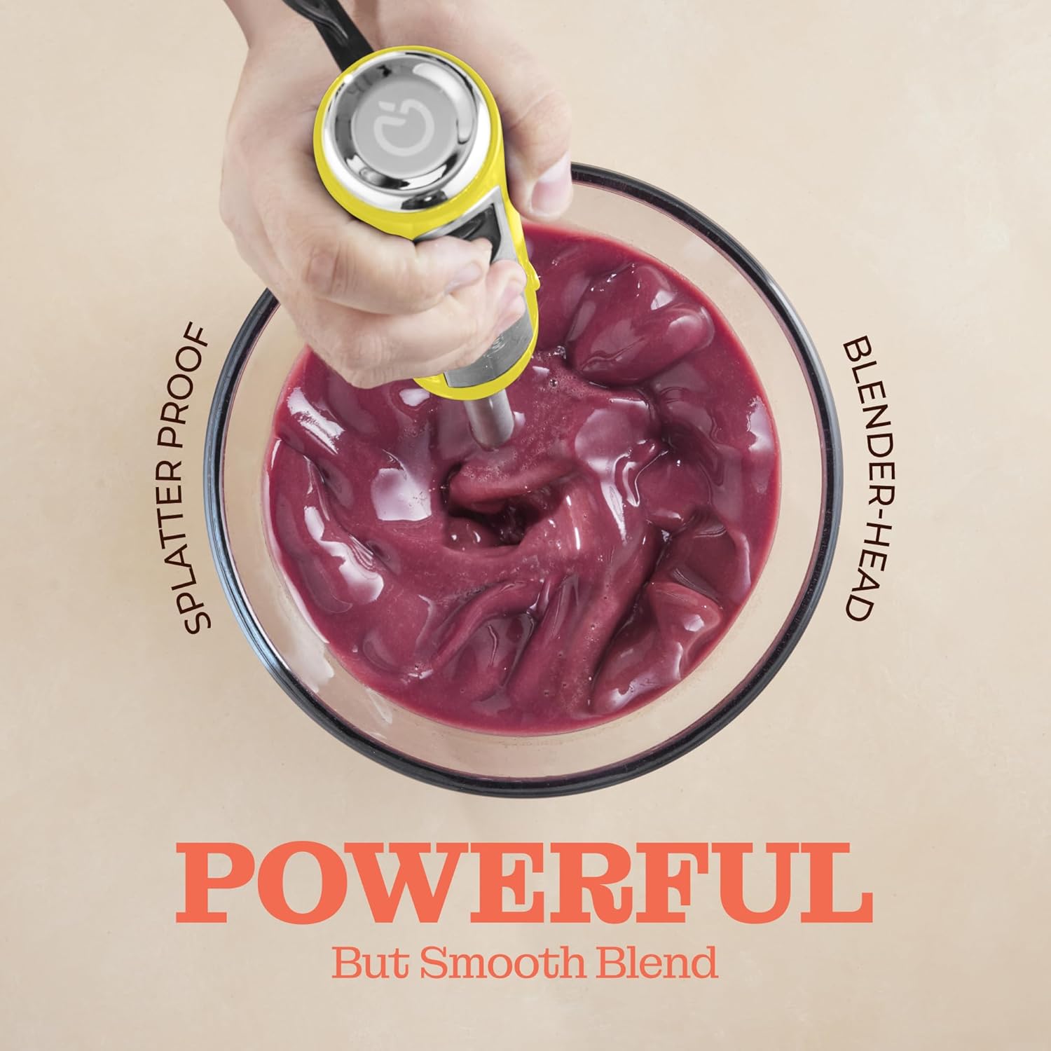 Powerful Immersion Blender, Electric Hand Blender 500 Watt with Turbo Mode, Detachable Base. Handheld Kitchen Gadget Blender Stick for Soup, Smoothie, Puree, Baby Food, 304 Stainless Steel Blades