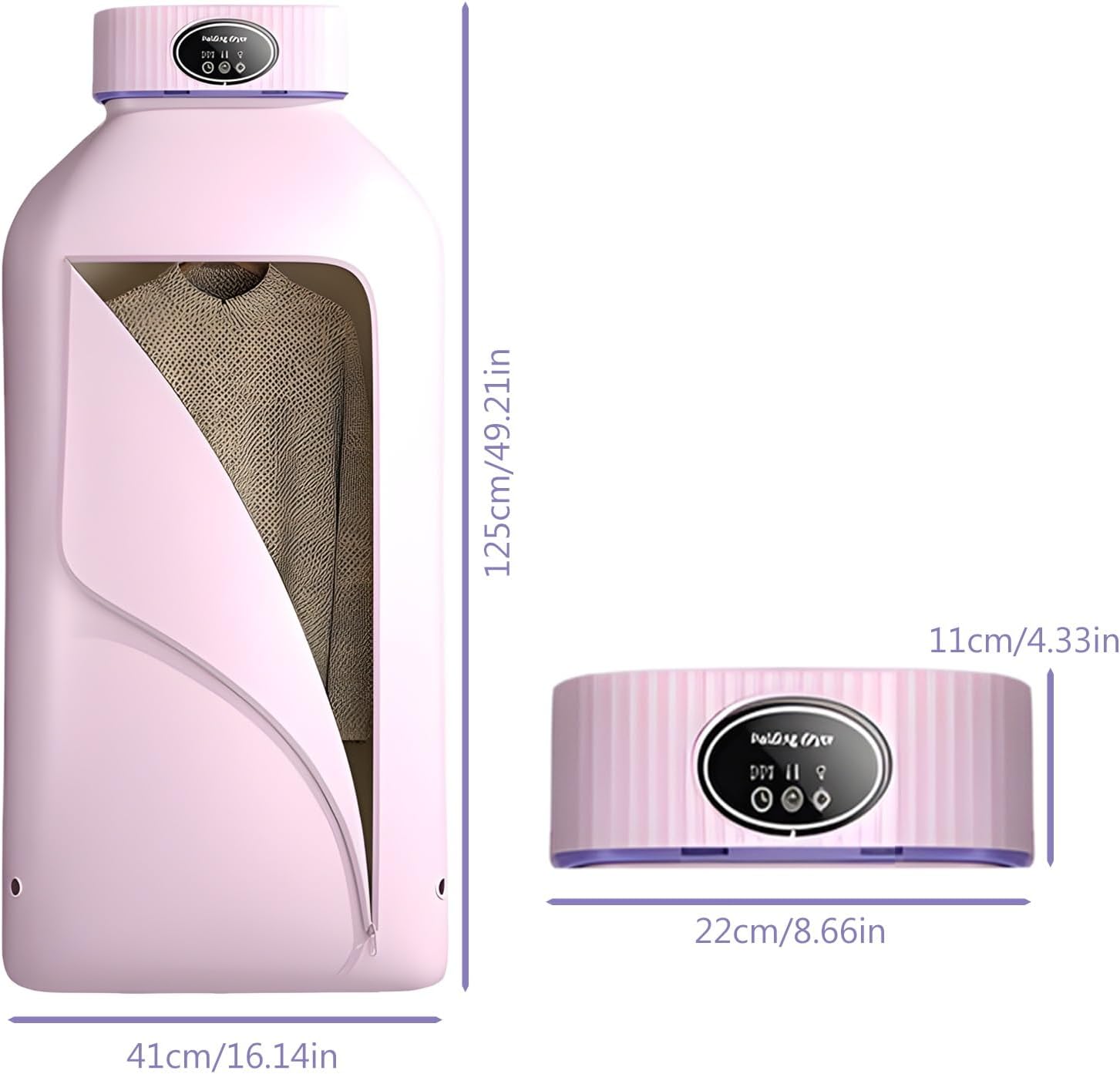 Electric Clothes Dryer, 600w Hanging Clothes Dryer, 360 Degree Circulation Heating, Portable Folding Design, Multi-mode Timed Drying (Purple)