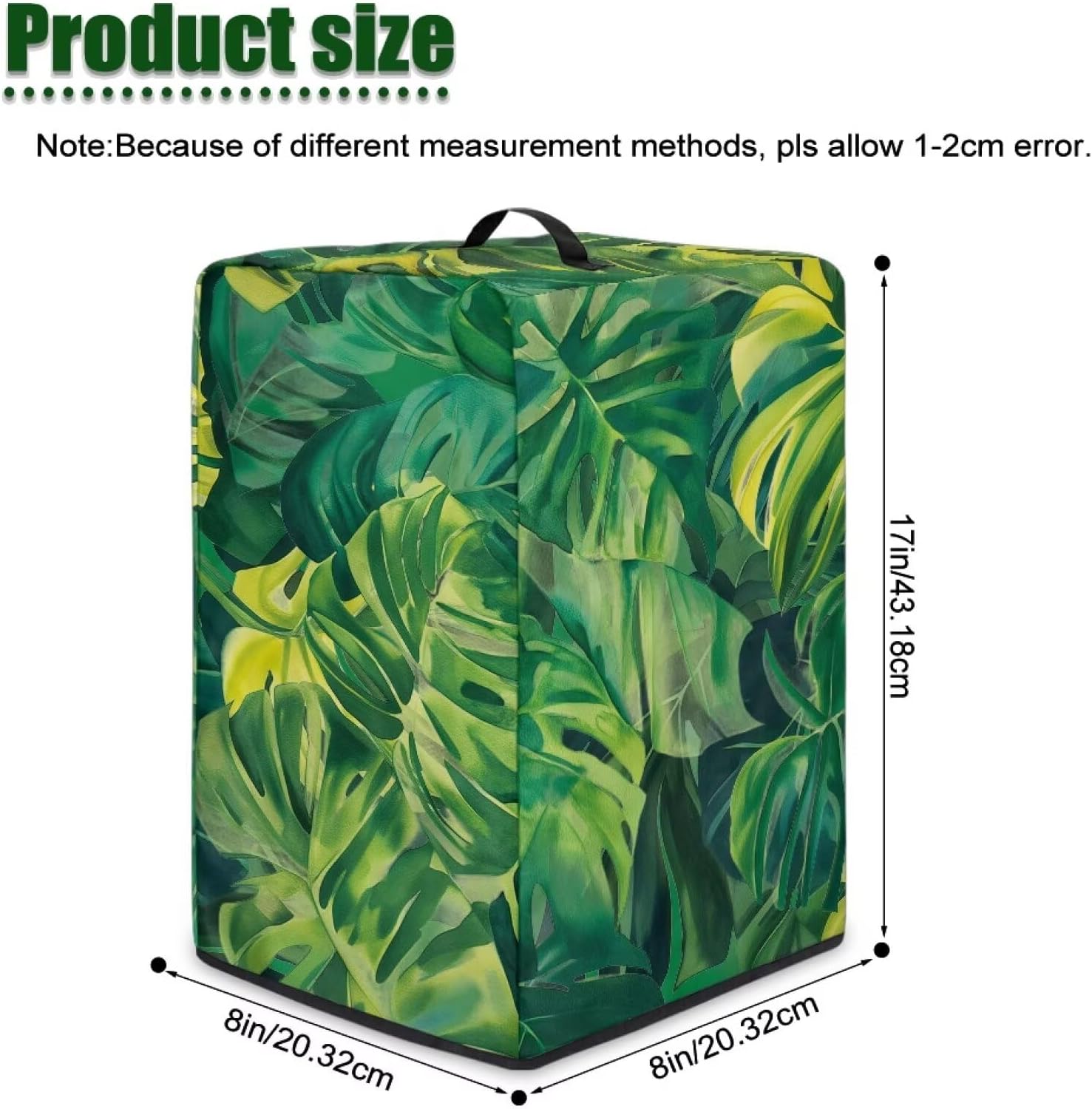 Tropical Leaves Blender Dust Cover for Kitchen – Stylish Juicer Cover with Floral Prints, Fits Most Blenders & Stand Mixers, Easy to Clean & Foldable, Home Decor