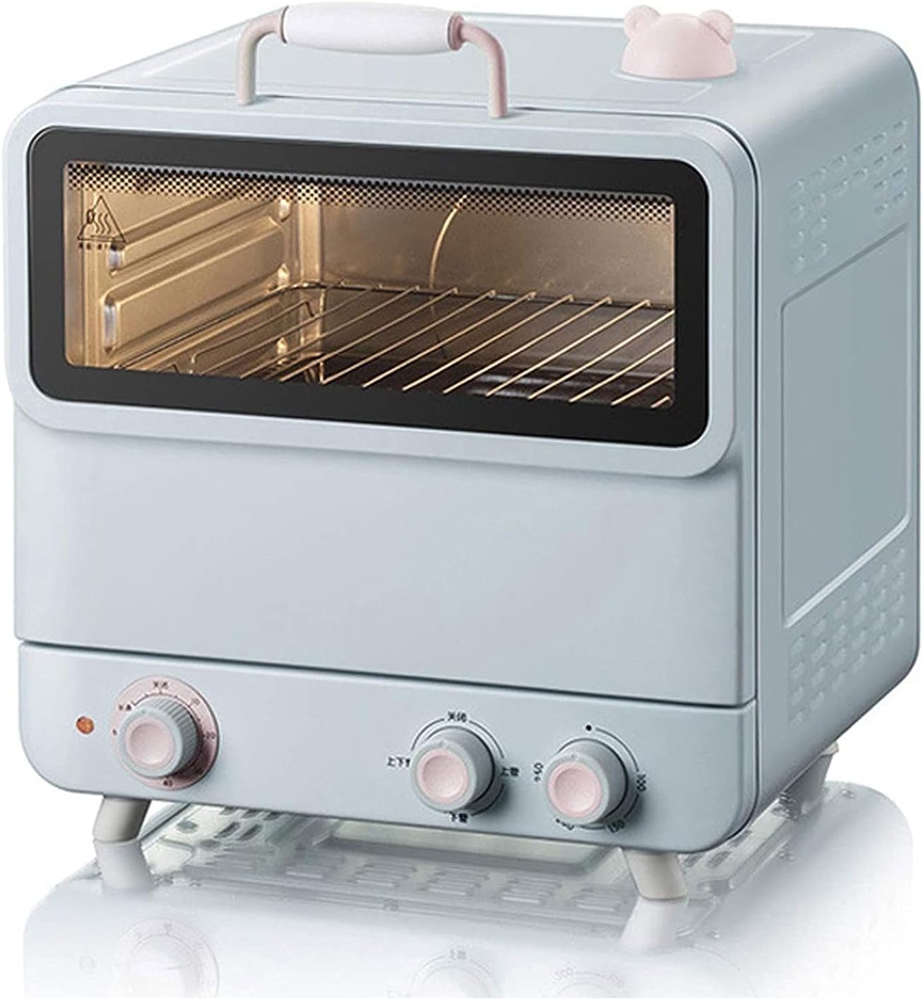 20L Toaster Oven Tabletop Cooking Baking Portable Oven 1200w 60 min Timer 100-250°. Multifunctional Steaming and Baking Machine Automatic Steam Baking Cake
