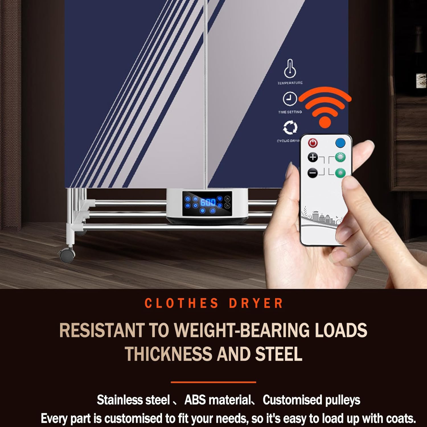 Portable Electric Heated Clothes Airer Dryer Rack, 3-Tier Electric Clothes Drying Rack, Warm Air Drying Wardrobe Automatic Time for Home & Dorms