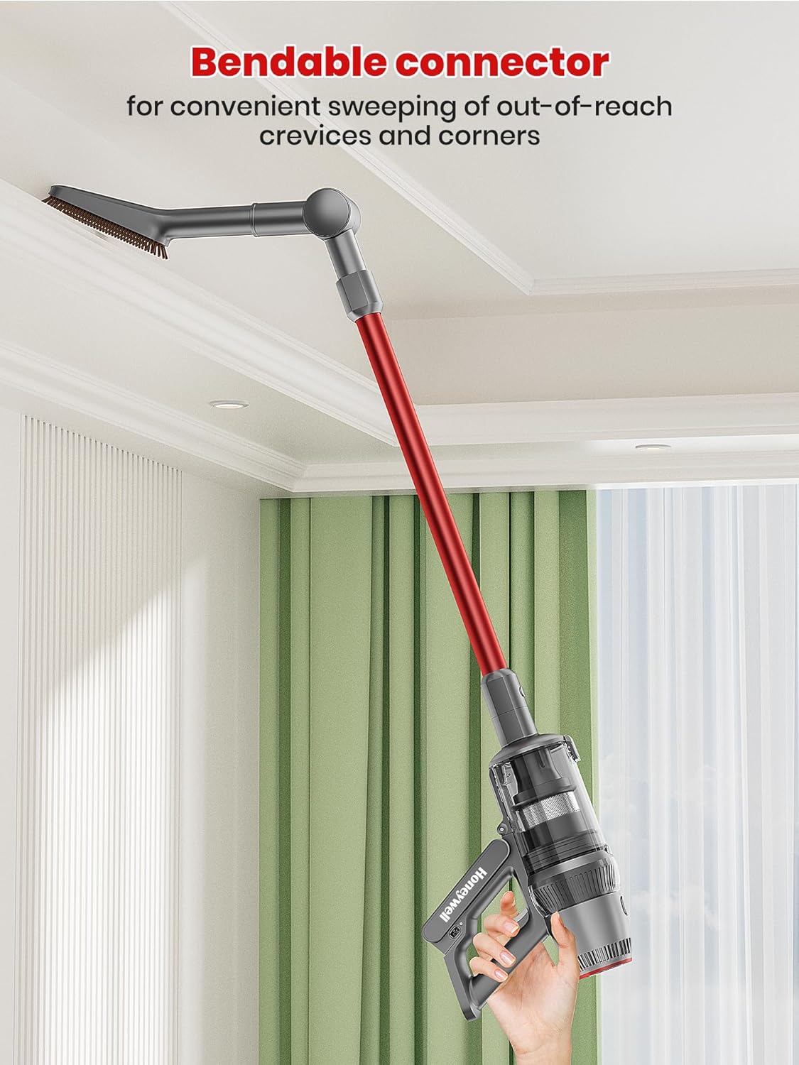 Honeywell Smart Cordless Vacuum Cleaner w/Automatic Adjustment, 10-in-1 Lightweight Stick Vacuum with 3000mAh Battery 70Mins Runtime, Rechargeable Cordless Vacuum for Pet Hair/Carpet/All Floor, VC14