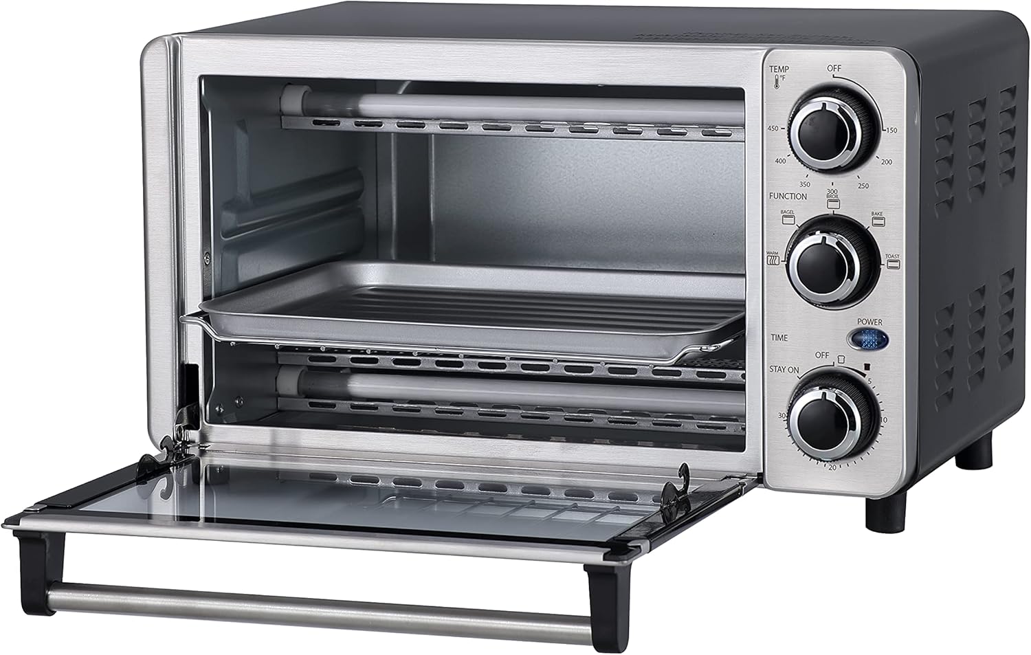 Danby DBTO0412BBSS 0.4 cu ft/12L 4 Slice Countertop Toaster Oven in Stainless Steel Toast, Bake, Broil, Keep Warm functions