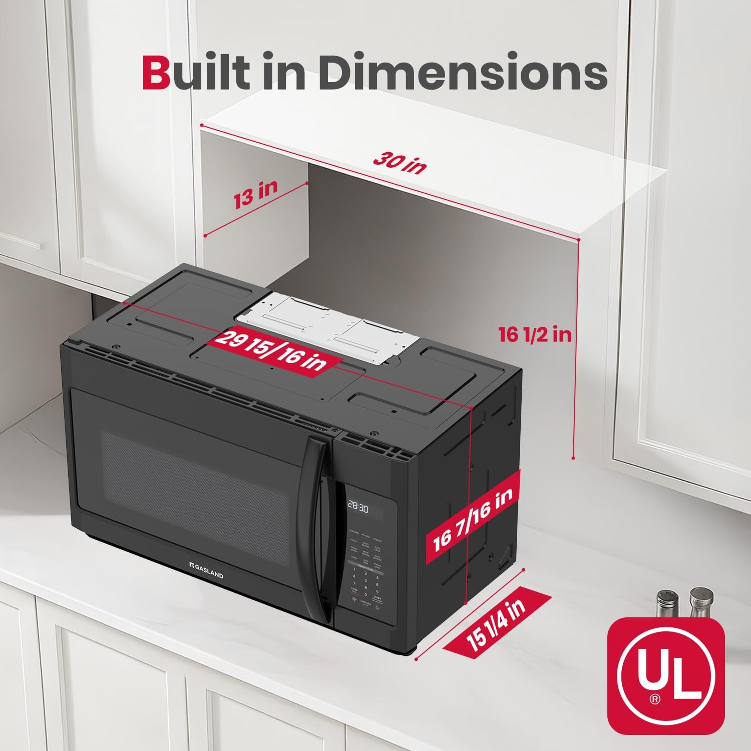 GASLAND Over the Stove Microwave 30 Inch, 1.9 Cu.ft. Over the Range Microwave with 11 Power Levels, One Touch Cooking, 400 CFM,1000W, LED, Turntable, Sensor Cook, Over Stove Microwave Oven, Black