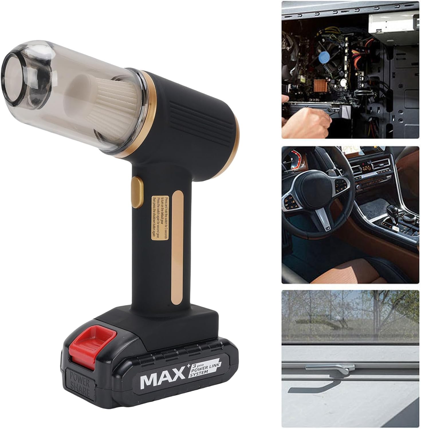 GOWENIC Portable Car Vacuum Cleaner, 120W 20000Pa Strong Suction, 6000mAh Rechargeable Cordless Handheld Vacuum with HEPA Filter, for Car Home Cleaning