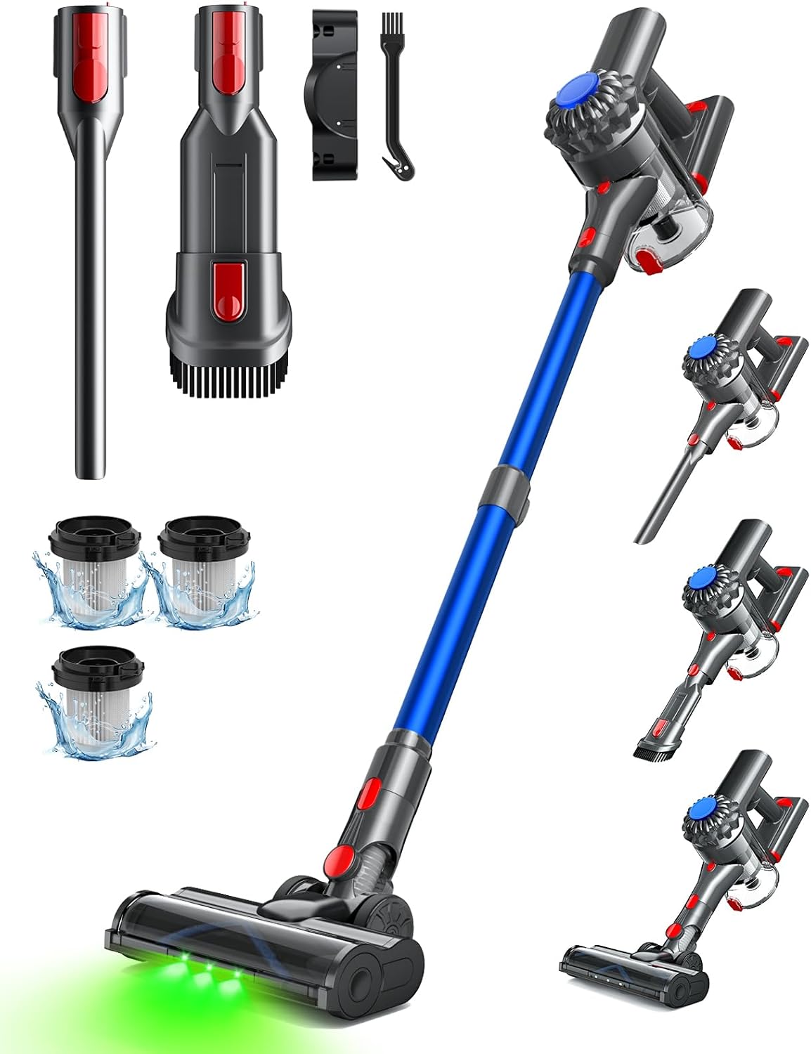 Cordless Vacuum Cleaner, 35KPA 45Mins Vacuum Cleaners for Home, Lightweight Vacuum Cordless with Anti-Tangle Brush, Stick Vacuum for Carpet,Pet Hair,Hardwood Floor