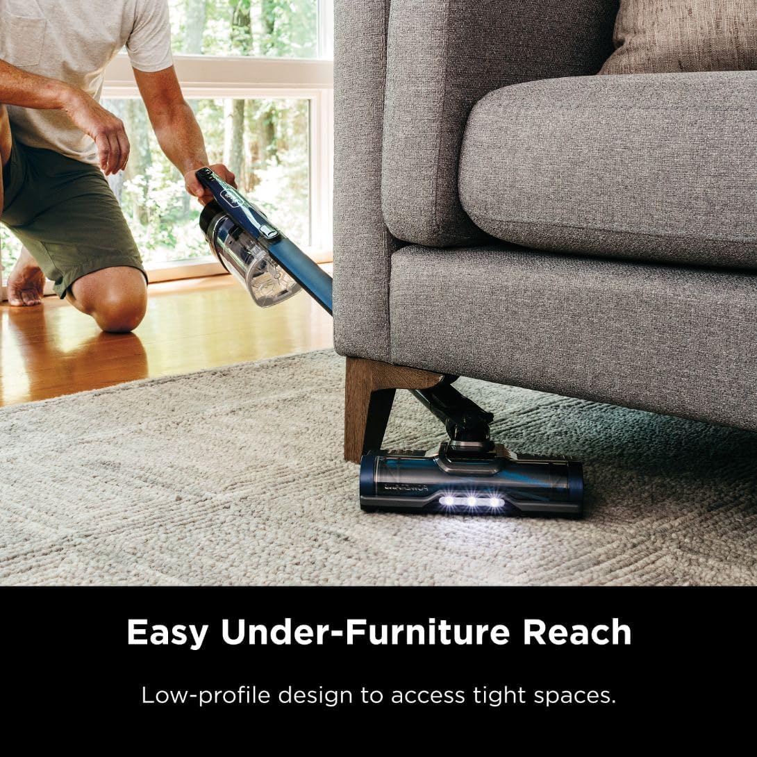 Shark IZ363HT Anti-Allergen Pet Power Cordless Stick Vacuum with PowerFins Technology and Removable Handheld, Blue (Renewed)