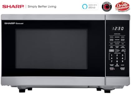 SHARP Countertop Microwave Oven Compatible with Alexa Orville Redenbacher's Certified with Removable 12.4