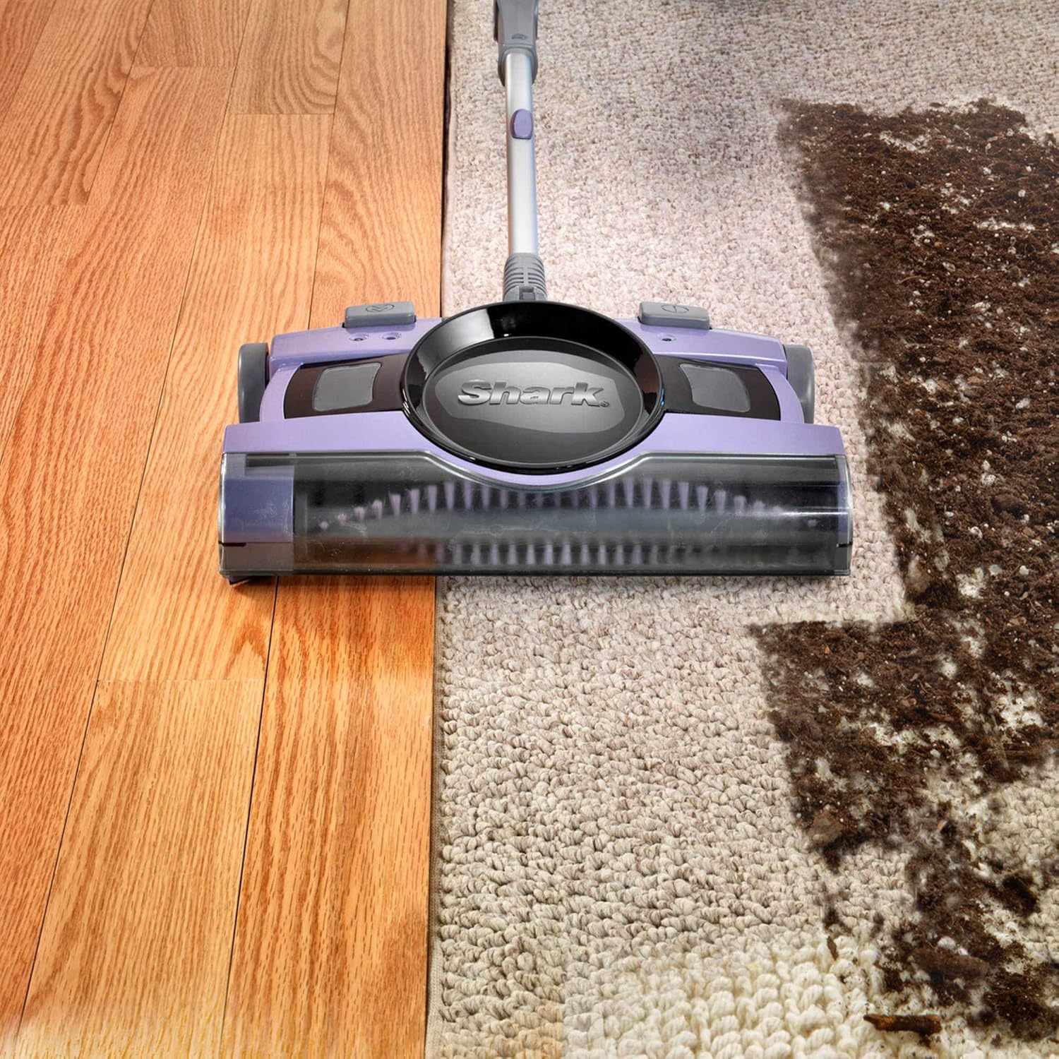 Shark 13in Inch Rechargeable (V2950) Lightweight Cordless Floor & Carpet Sweeper (Renewed)