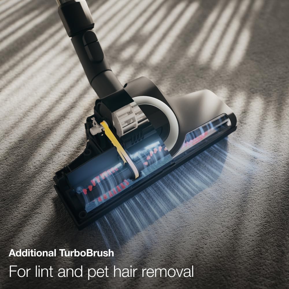 Miele Boost CX1 Cat & Dog - Bagless canister vacuum cleaner, lightweight, compact and corded with vortex technology, TurboBrush and HEPA AirClean filter, in Black/Rose