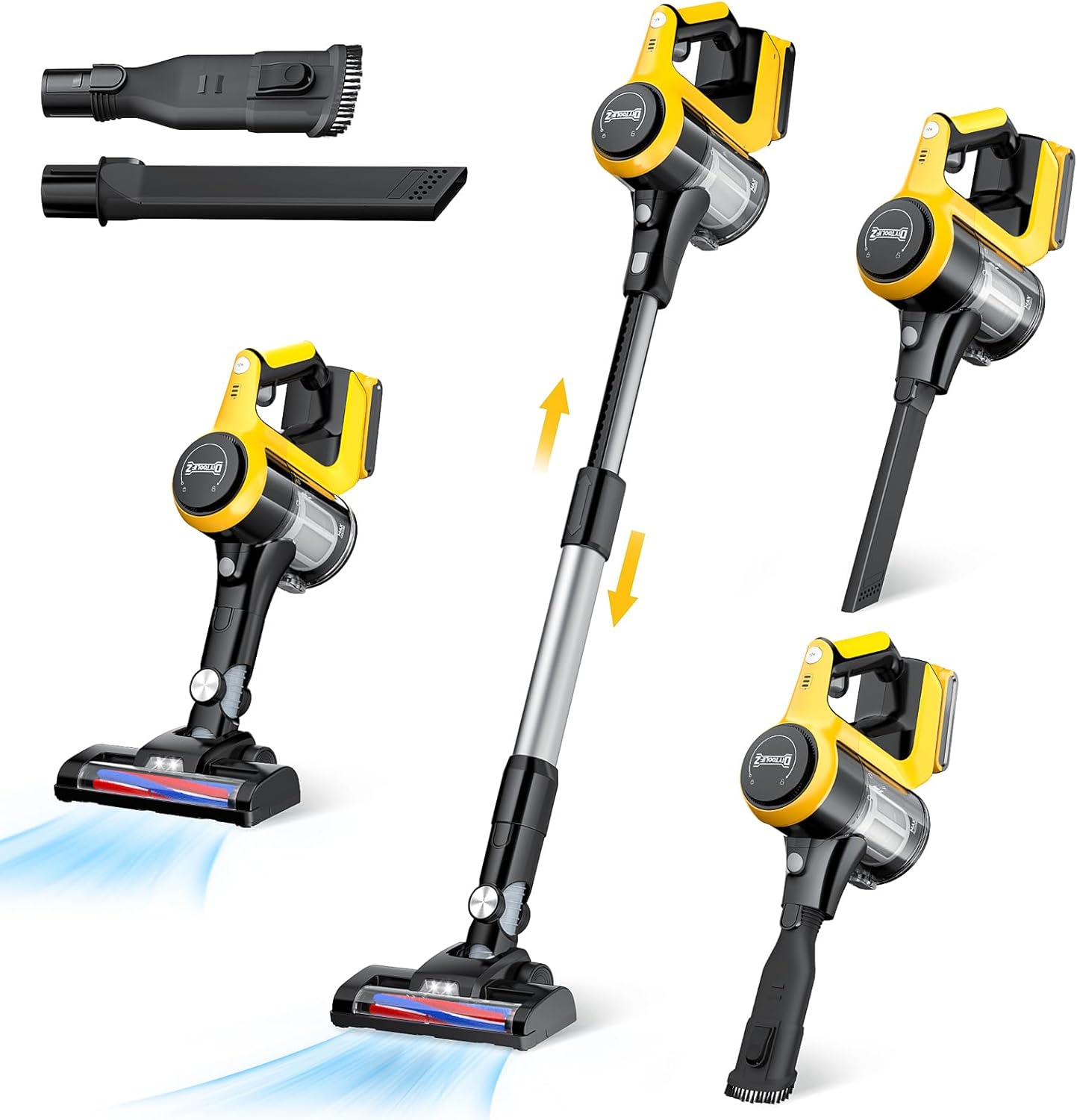 Cordless Vacuum Cleaner for DeWALT 20v Battery(No Battery), 30kPa Lightweight Stick Vacuum with 2 Mode Suction, 180° Bendable Wand Stick Vacuum Cleaner for Home Hard Floor Pet Car Carpet (250W)