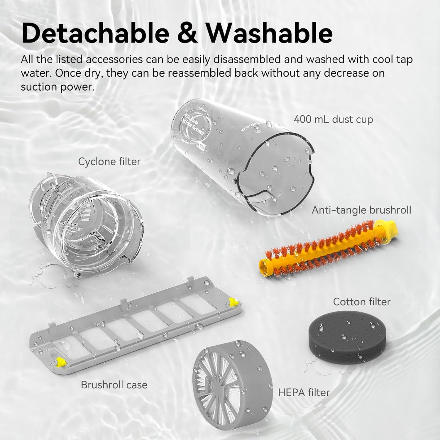 Dibea Handheld Bed Vacuum Cleaner Machine, Mattress Vacuum Cleaner with 15KPa Suction, UV Light, Washable HEPA Filter for Deep Clean Fur, Hair, Dust on Sofa, Couch, Carpet and Fabric