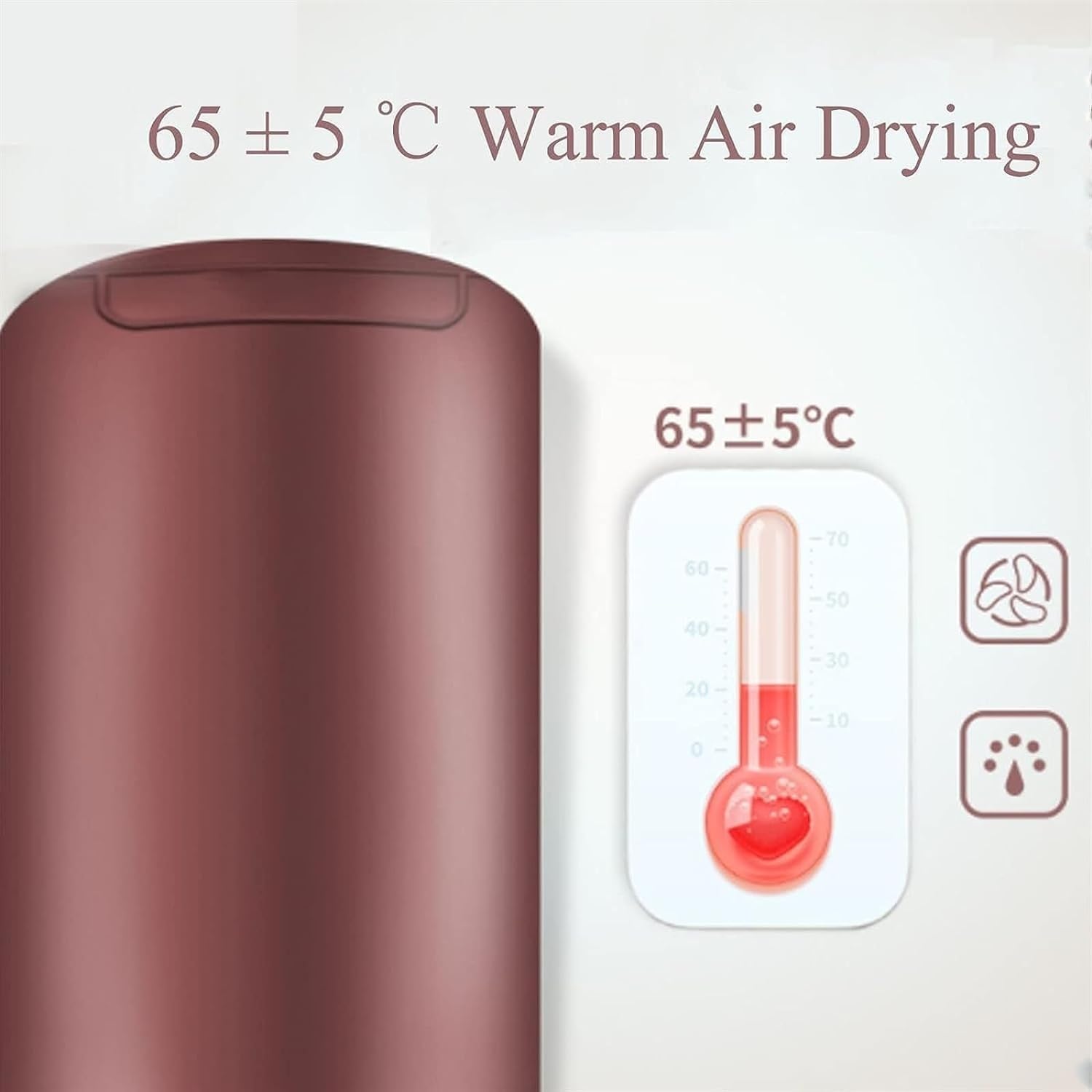 Vertical Clothes Dryer, 900w Folding Mini Thermostatic Clothes Drying Rack, One-button Rotation To Adjust Temperature, 0-180° Temperature Range, Load-bearing 15kg