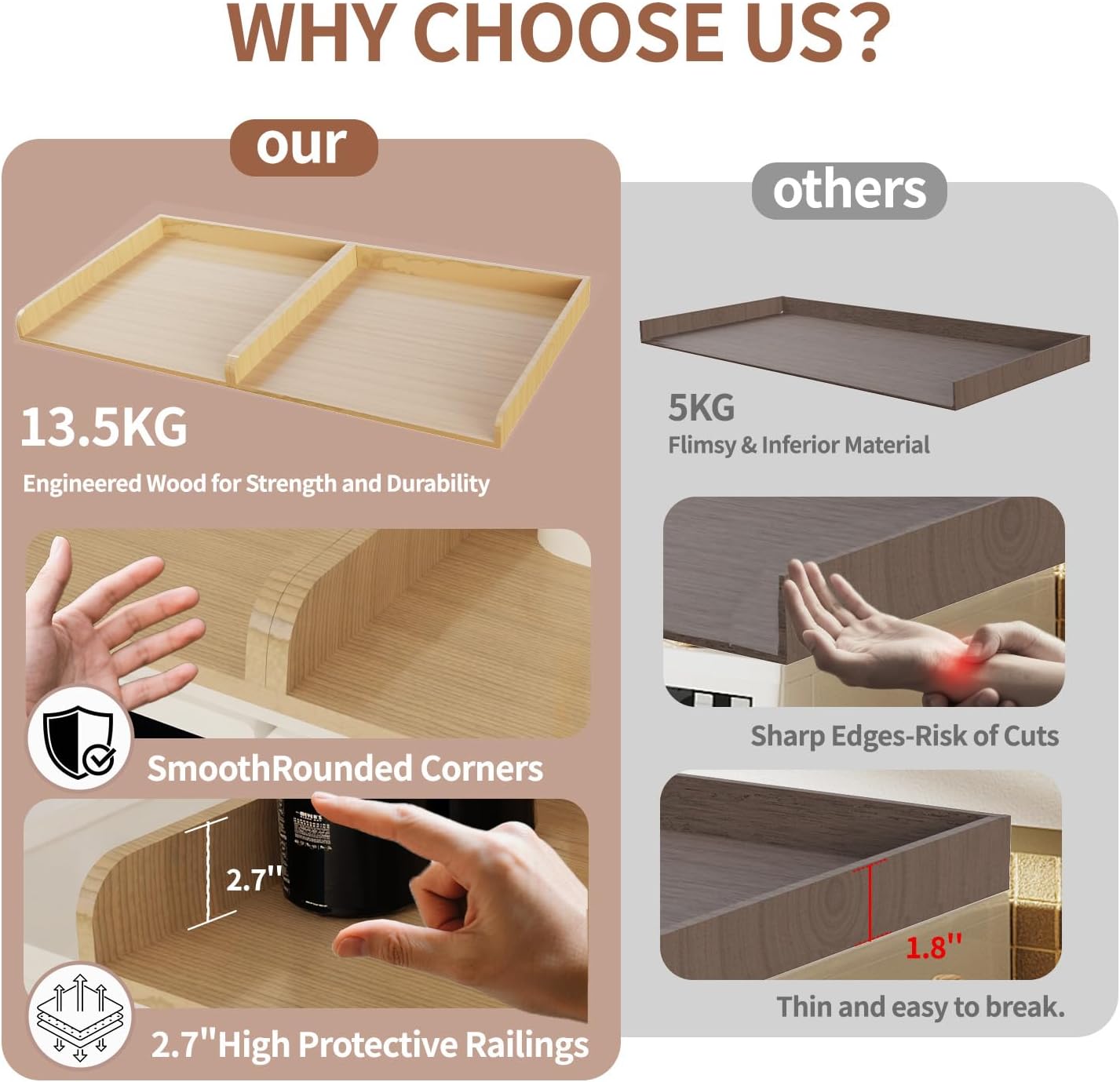 Washer Dryer Countertop with Shelf, 54