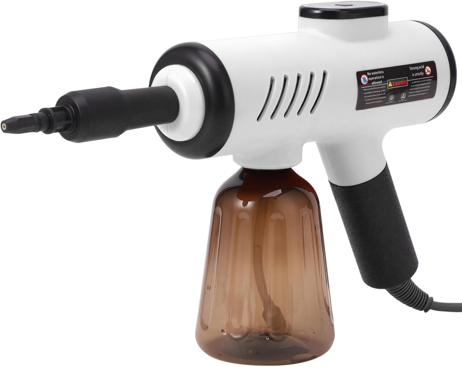 Asixxsix 1200W Handheld Steam Cleaner, 600ML Portable High Pressure Steamer with 3 Temperature Settings, Multi Purpose Digital Display Steam Cleaner for Kitchen Bathroom Floor Car (White US Plug 110V)