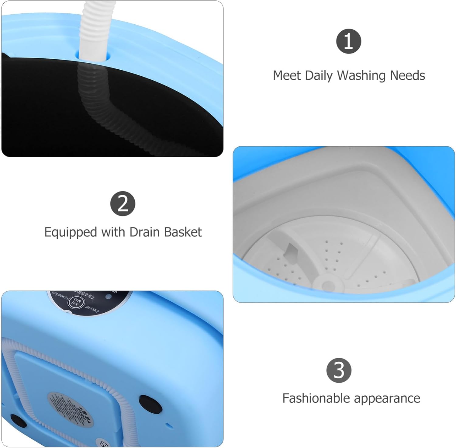 Portable Mini Washing Machine Compact Folding Design Capacity Wash -dry for Travel Dorm and Home Use for