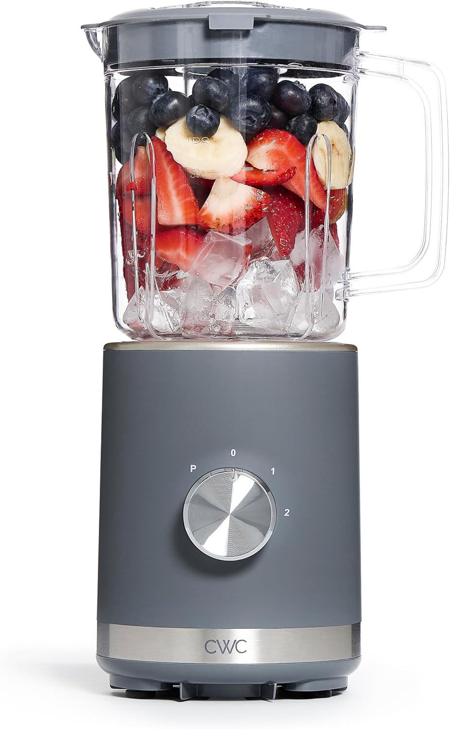 COOK WITH COLOR 300 Watt Blender: Powerful 2-Speed Control with Pulse, 4-Tip Stainless Steel Blades, 25oz (750ml) Jar, and Skid-Resistant Feet, Grey
