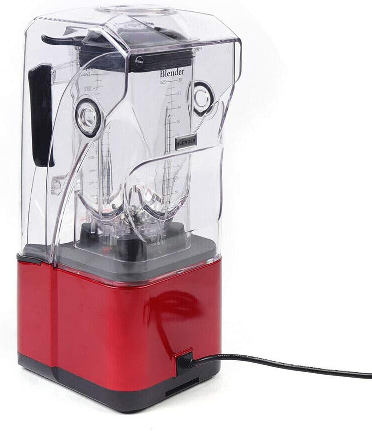 Soundproof Blender, 110V 2200W 2.2L Commercial Fruit Juice Smoothie Maker With Shield Quiet Sound Enclosure for Puree, Ice Crush, Shakes and Smoothies (2.2L,2200W)