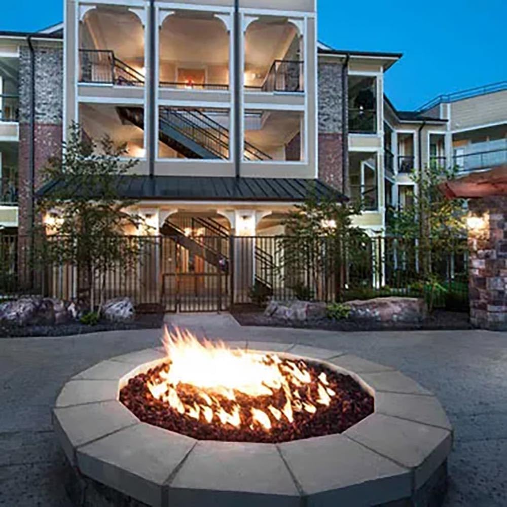 HPC Match Lit Fire Pit Burner Kit (FPS48HCKIT-PAN-NG-MSCB), Round, 48-Inch Burner, 54-Inch Flat Pan, Natural Gas, Polished Chrome, with Flange, Key, Valve, Flex Line and Fittings