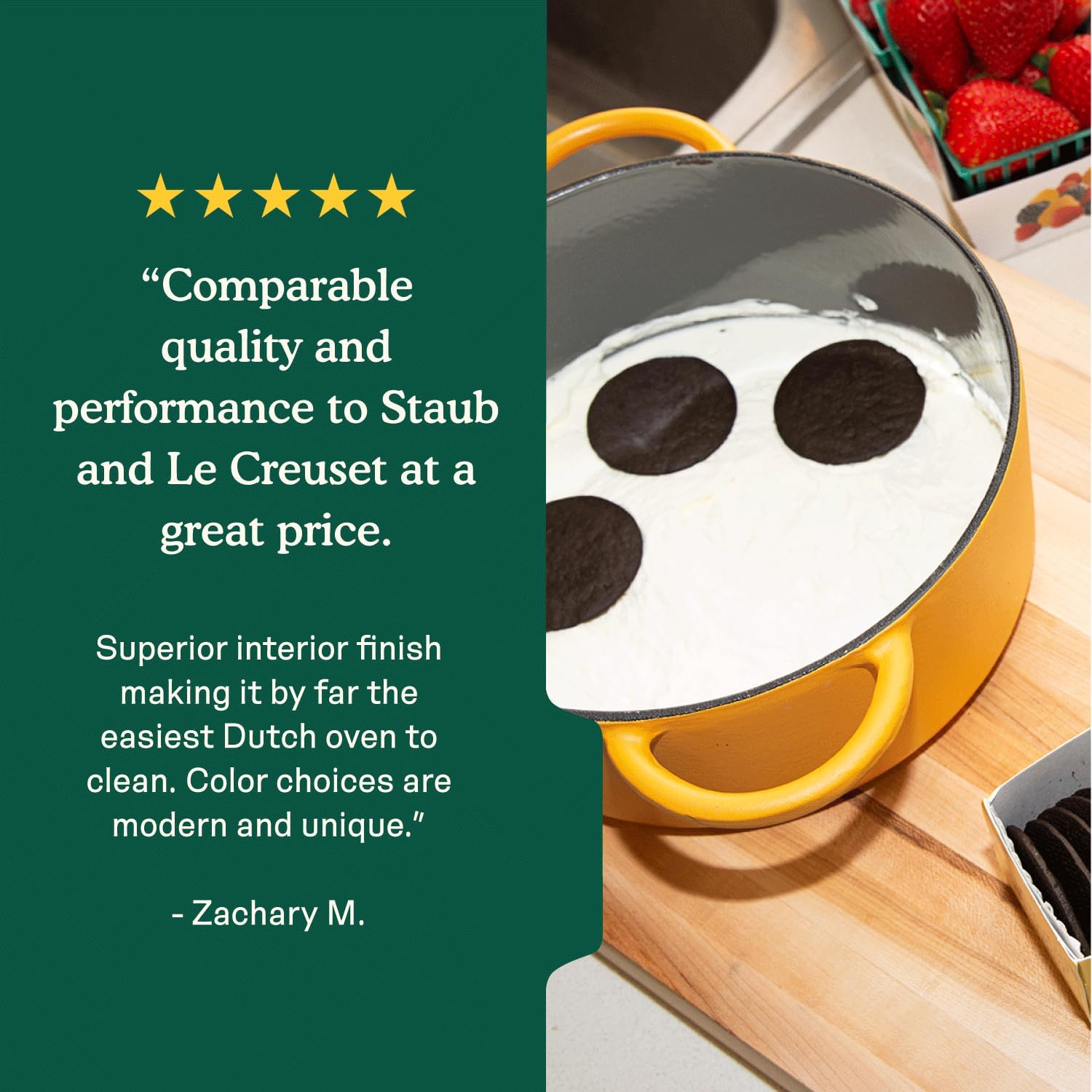 Great Jones Dutch Baby Dutch Oven with Lid (Mustard, 3.5-Quart) | Enameled Cast Iron, Round Shape | Safe for Stovetops & Ovens up to 500°F | Space-Saving & Dishwasher-Friendly | Small-Batch Cooking