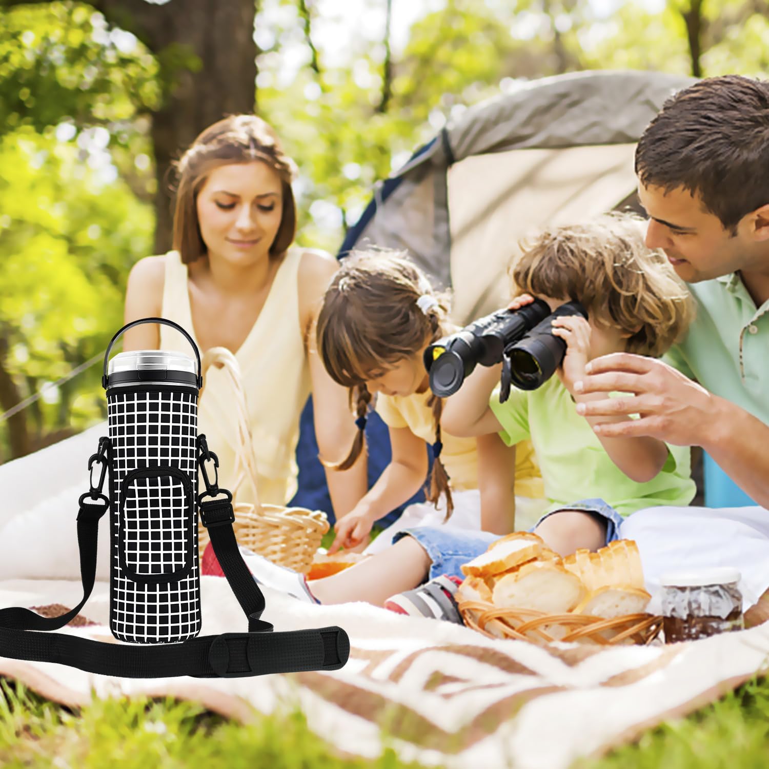 AF-WAN Portable Blender Carry Storage Bag sleeve with Shoulder Strap for Ninja BC151NV/BC51NV/BC151BK/BC151CR/BC151EM/BC151PR/BC151WH 18oz Blast Portable Blender (Black White)