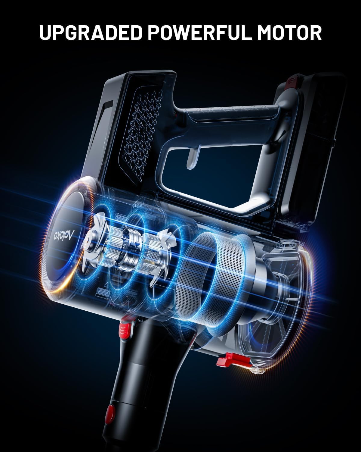 Cordless Vacuum Cleaner, 550W/45KPA 60Mins Runtime Vacuum Cleaners for Home with LED Display,Self-Standing Anti-Tangle Stick Vacuum Cleaner,1.5L Dust Cup Vacuum for Pet Hair, Carpet, Hard Floors