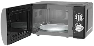 IMPECCA Countertop Microwave Oven Retro Mechanical Dials 5 Modes Timer Defrost 0.7 Cu 700W 9.65” Turntable Easy Clean