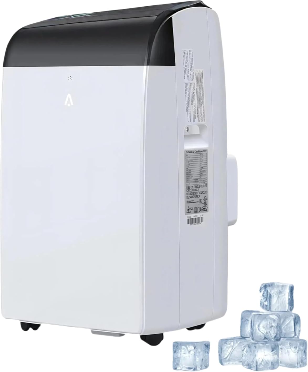 12,000 BTU Portable Air Conditioner - 8,000 BTU (SACC) Cools 550 Sq.Ft, 3-in-1 AC with Dehumidifier & Fan, 51dB Quiet, 24H Timer, Remote for Home/Office