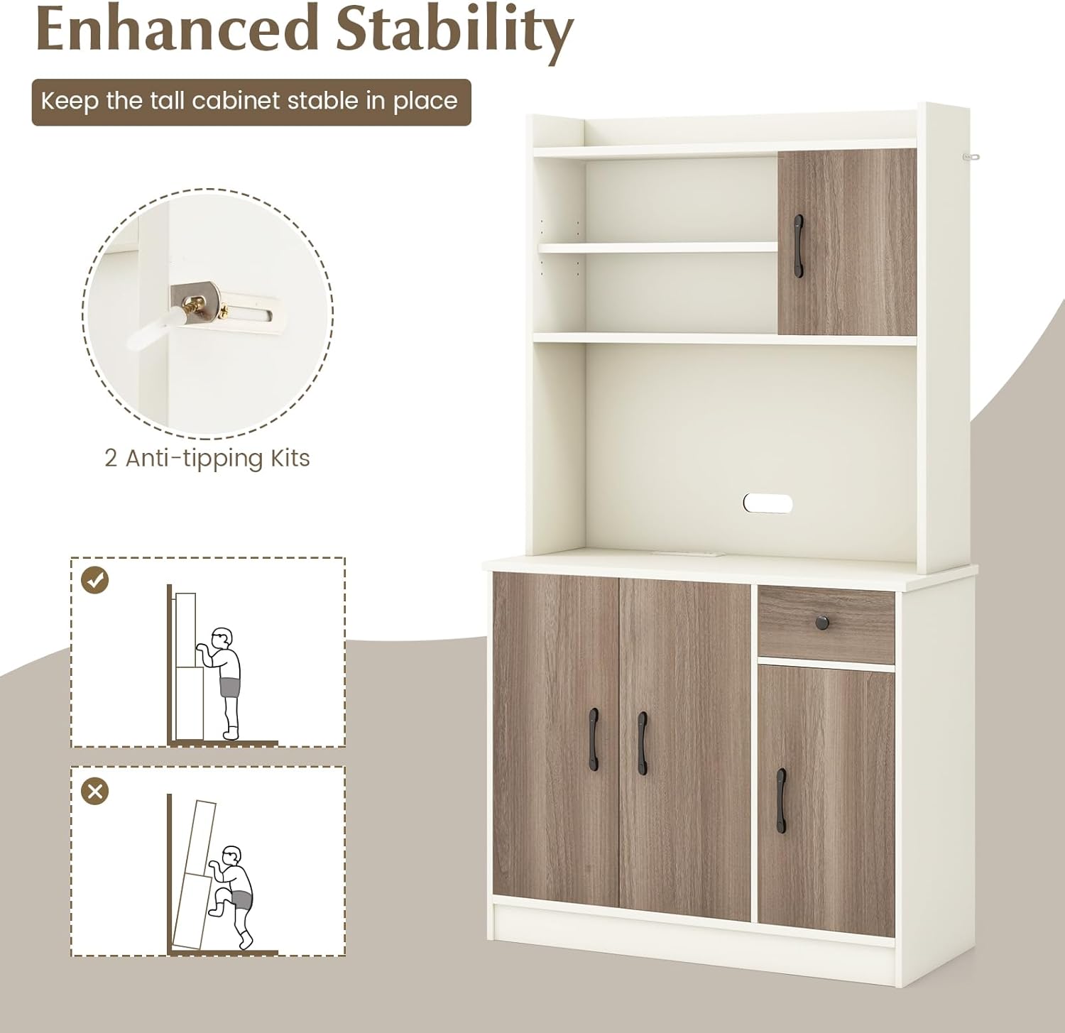 COSTWAY Kitchen Pantry Storage Cabinet, 71