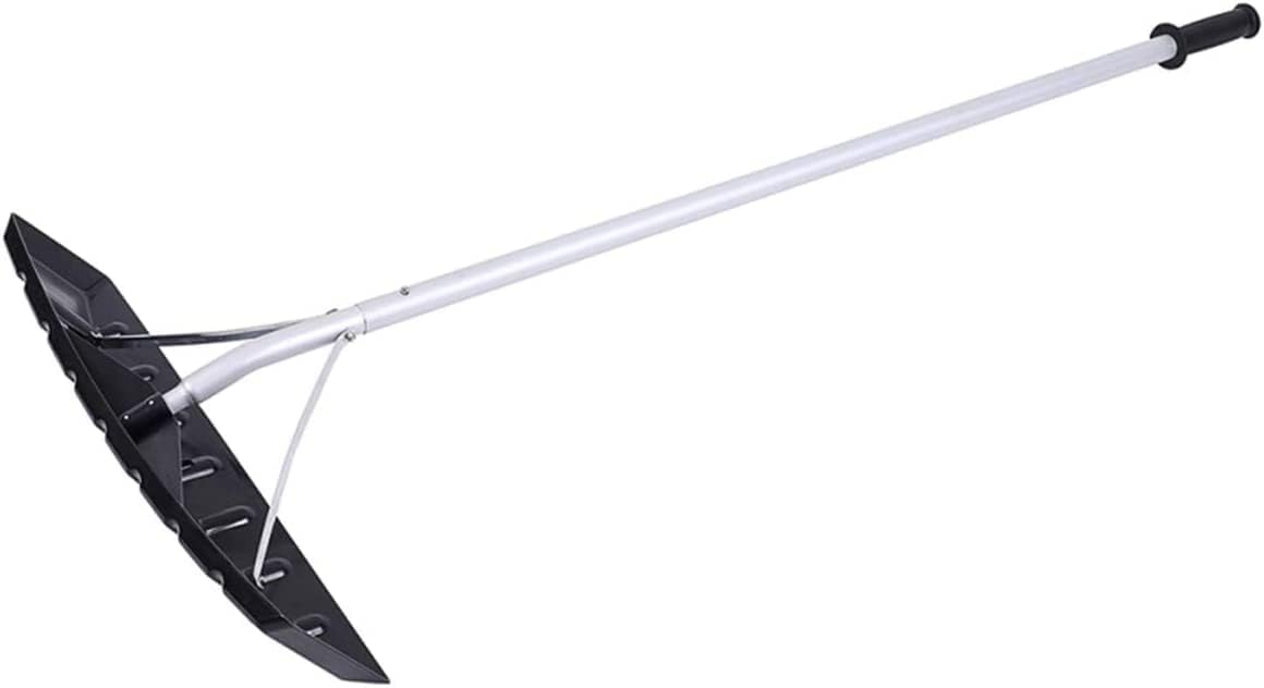 Snow Rake Home Roof Rake, Multi-Functional Retractable Car Snow Removal Shovel with Wheels, Portable Durable Snow Scraper with Adjustable Non-Slip Aluminum Handle for Clearing Rooftop Snow