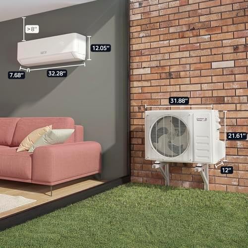 Ultra-Efficient 12000 BTU/220V Mini Split – 24 SEER for Lower Energy Bills– Pre-Charged, Ductless, Quiet & Comfortable Mini Split AC/Heating System|WiFi & Easy Install Kit |Pro Series by Comfort Temps