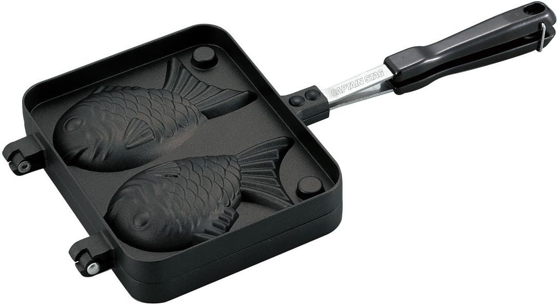 Captain Stag UG-3008/UG-3089 Hot Sandwich Maker, Hot Sandwich Toaster, Taiyaki, Cast Aluminum, Fluorine Resin Treatment, Direct Flame