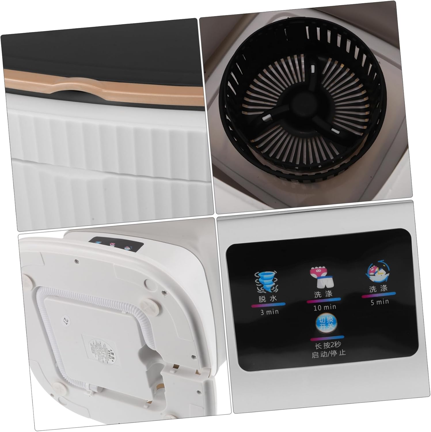 NUOBESTY Portable Mini Washing Machine Clothes Washer for Clothes Underclothes for Apartments Travel Efficient Deep Cleaning Space-saving Design