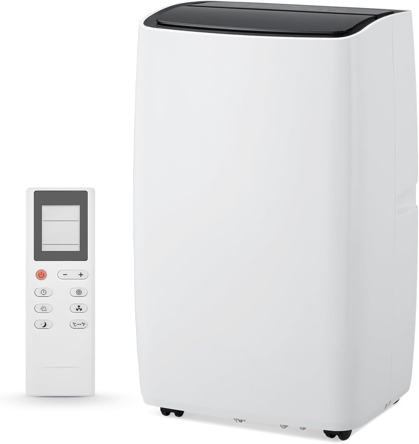 12000 BTU Portable Air Conditioner, 3-in-1 Remote Control AC with 24-Hour Timer, Low Noise/Energy Saving/Cooling, Cools up to 550 Sq. Ft. Ideal for Bedrooms, Offices, Black Top+White