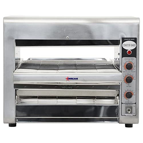 11387 14 Inch Wide Conveyor Belt Adjustable Heat and Speed Stainless Steel Infrared Baking Commercial Kitchen Toaster Oven