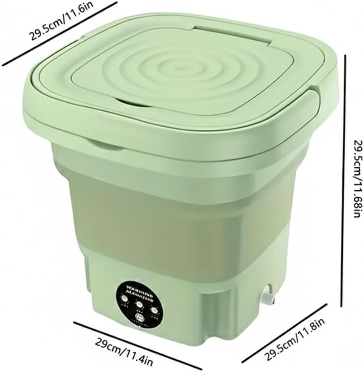 Portable Washing Machine (Lowest Price in Amazon), Mini 16L Foldable Laundry Machine with 3 Modes Deep Cleaning, Upgraded Small Collapsible washer for Hotel, Apartment, Home and Travel - Green