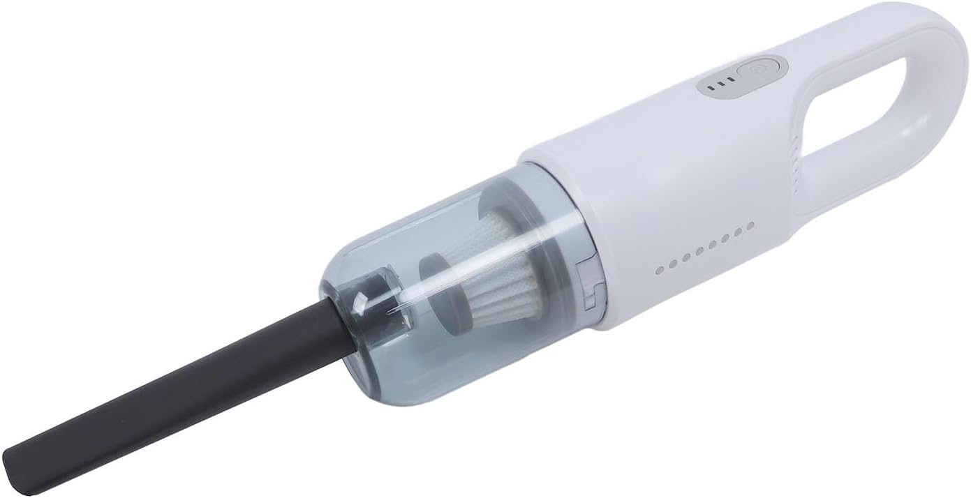 Lightweight Handheld Stick Vacuum Cordless Stick Vacuum Cleaner with Strong Suction Power, Rechargeable 6000mAh Battery, Lightweight and Compact Design, Efficient for Floor (White)