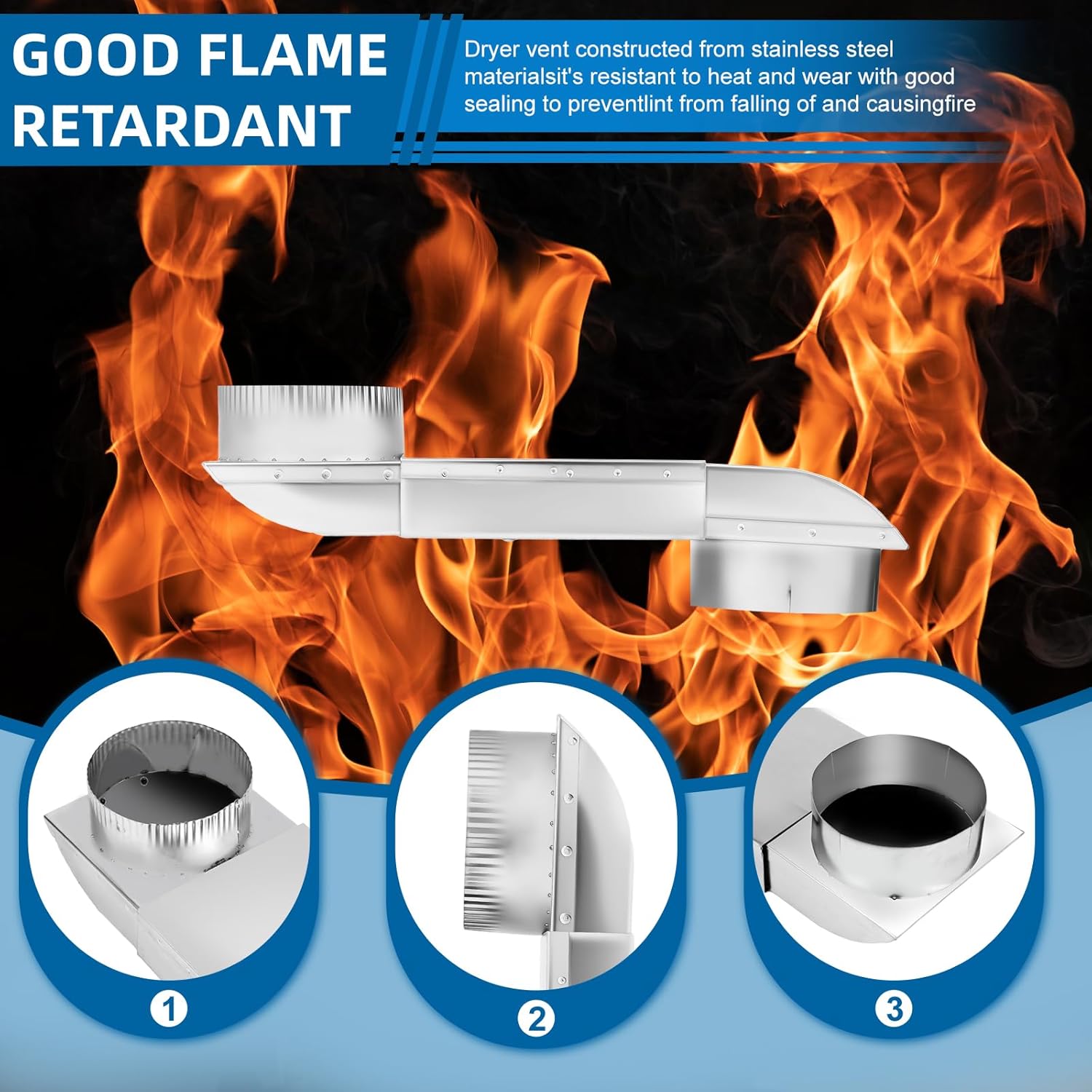 Upgraded Stainless Steel Telescoping Dryer Vent Kit for Whirlpool OEM - 6.5