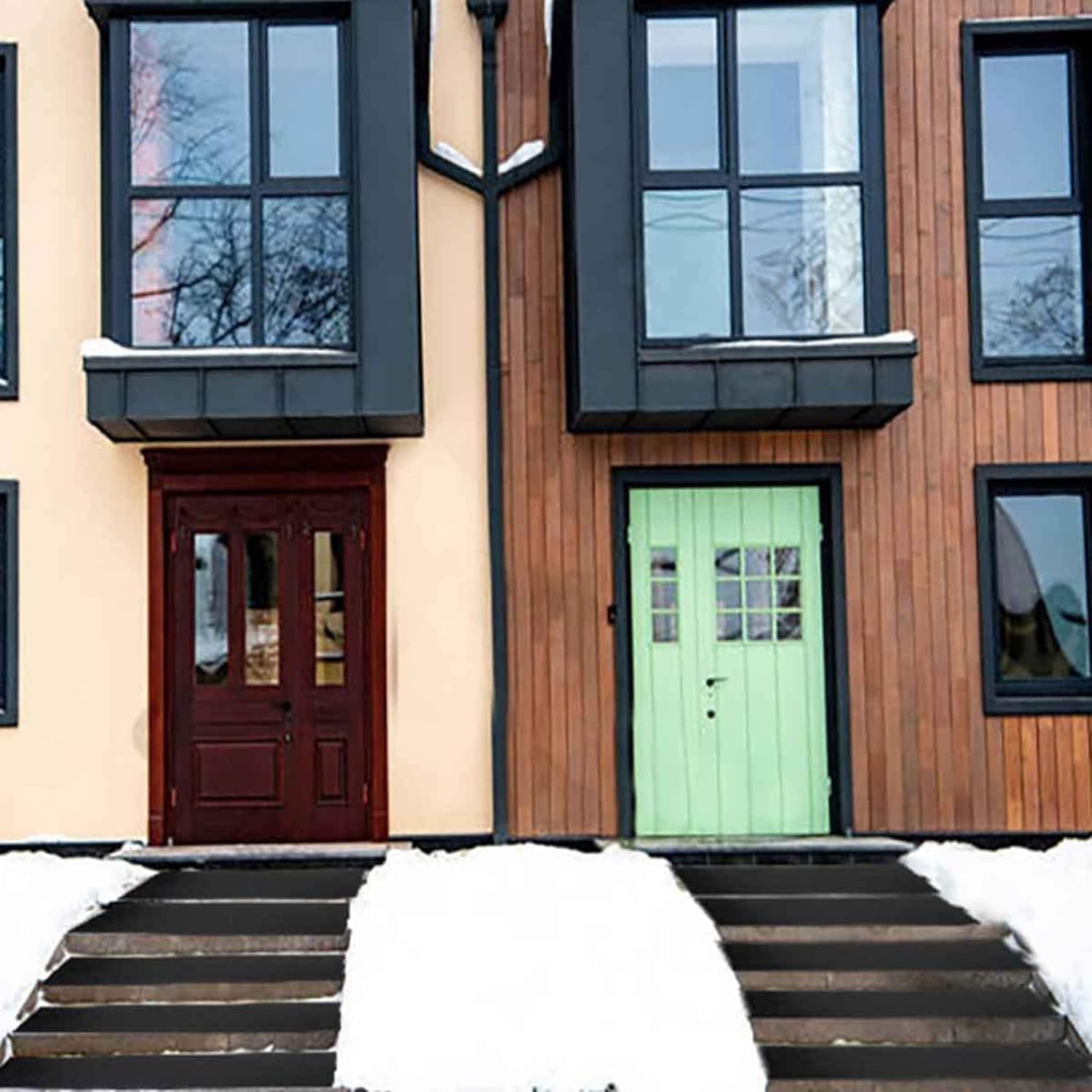 Heated Snow Melting Mats for Staircase - Electric Heating Technology for Non Slip Outdoor Deck Stair Treads - Snow Removal Solution