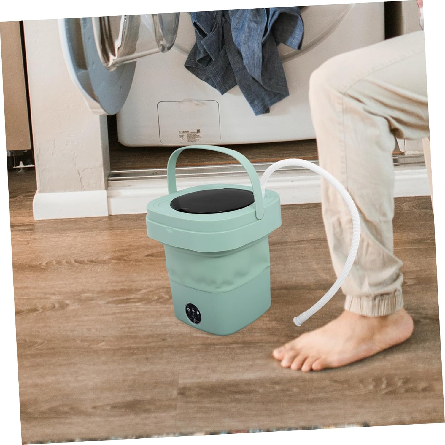 Portable Mini Washing Machine Collapsible Washer Touchscreen Capacity for Travel and Apartments Easy Wash Spin-dry Us Plug