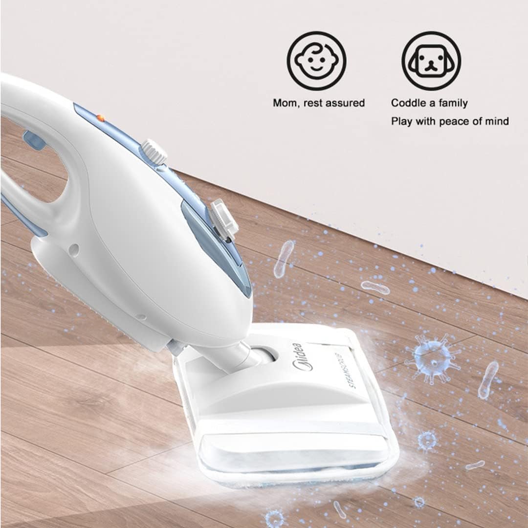 Steam Mop Cleaner with Detachable Handheld Steamer for Hardwood/Laminate Floor, Tiles and Grout, 100C High-Temperature Steam, 350ml Large Water Tank, 10m Operating Diameter
