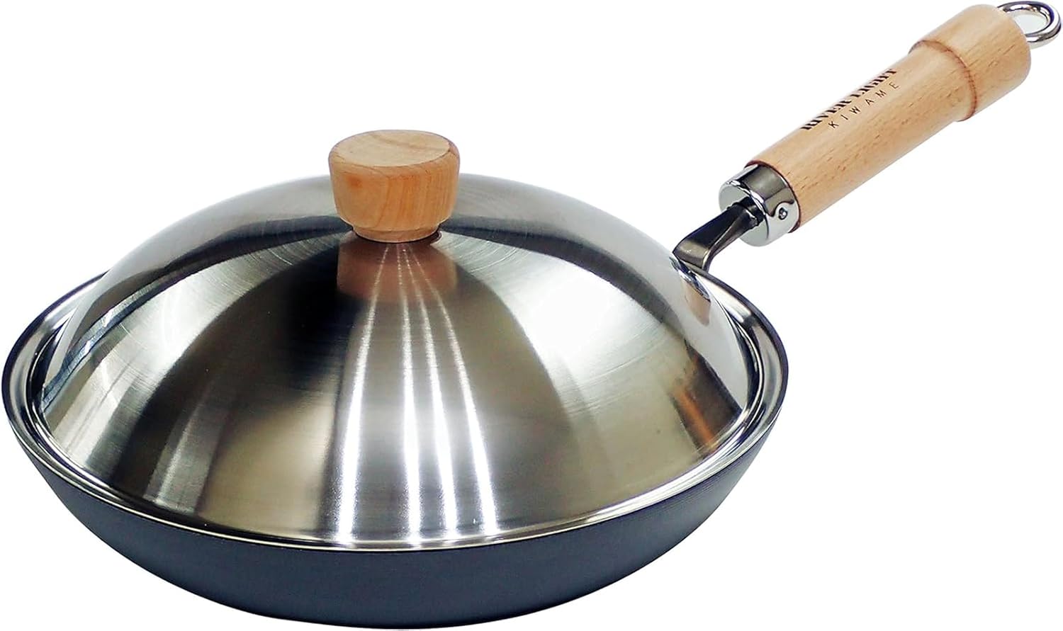 Riverlight JS2326 Kyoku JAPAN Iron Thick Plate Frying Pan with Lid Set, 10.2 inches (26 cm), Iron Nitride, Nitriding, IH Compatible, Rust Resistant, Made in Japan