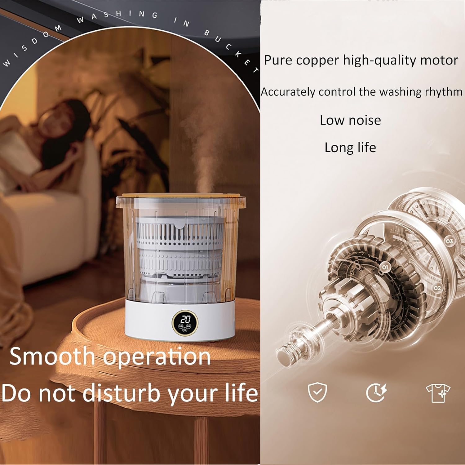 Portable Washing Machine, Bucket Washing Machine, Small Washer, One Machine With Multiple Barrels, with Drainer Basket, for Camping, Rv, Travel, Small Spaces, Lightweight and Easy to Carry ( Size : A