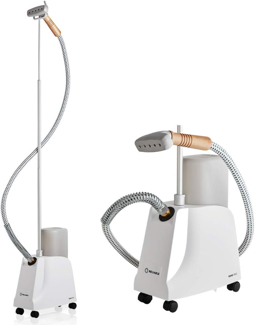 Reliable VIVIO 170GC Garment Steamer - 1300W Professional Steamer for Clothes with Fabric Brush, Standing Garment Steamer with Fabric Covered Steam Hose, 2 Hours Continuous Steam 2 Minute Heat-Up Time