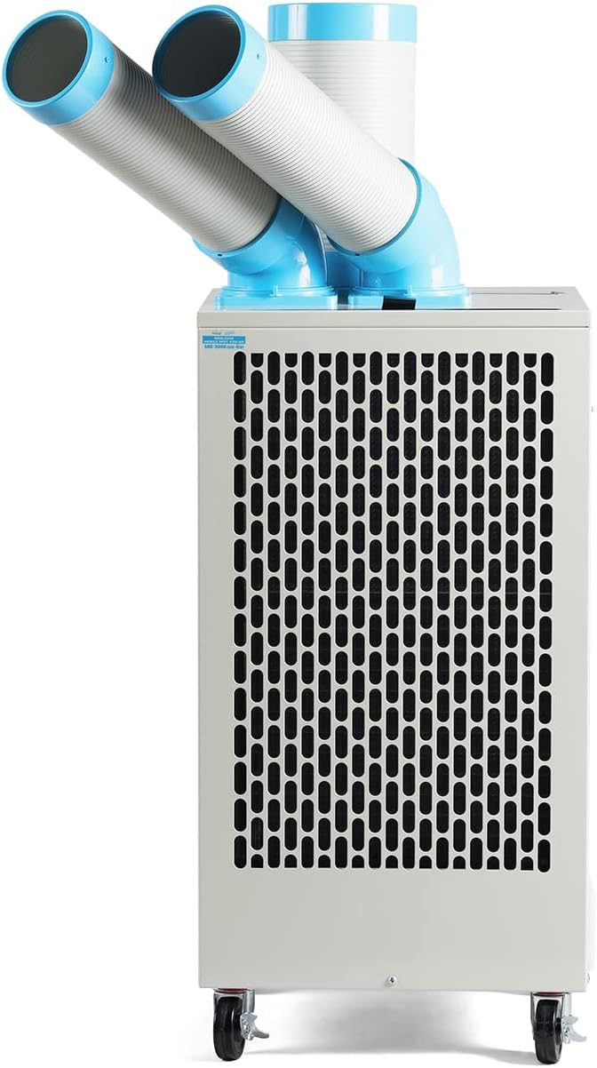 Uninex SAC3000AS Indoor/Outdoor KOOLZONE Mobile Spot Cooler with Twin Duct, Auto-Oscillating, Industrial Grade, 10,236-BTU, R-32 Refrigerant