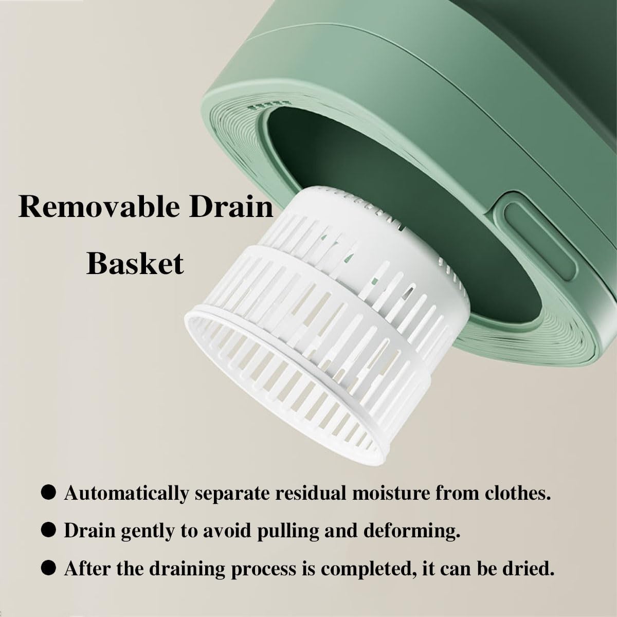 Generic Portable Washing Machine 14L Upgraded Large Capacity Washer 2 In 1 Apartment Washers 7.5x7.5x11in Foldable Washers Space Saver For Cleaning Sock, Underwear(Khaki), 19*19*27cm