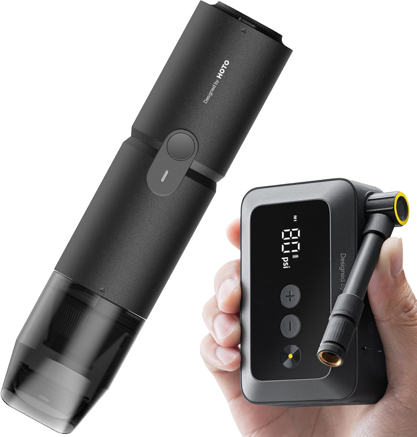 HOTO Handheld Vacuum Cleaner Cordless & Mini Bike Tire Pump